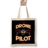 Cute Drone Pilot Funny Drone Obsessed Flying Bez Çanta Uzun Saplı - Açık Bej - 40 X 40