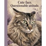 Cute Face Questionable Attitude Cat Themed Notebook For Cat Lovers, Cute Cat Journal, 110 Pages, Lined, 7.5" x 9.25", Paperback: Cat Notebook For ... Brain Dumps, And Pretty Everyday Writing