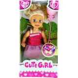 Cute Girl Pembe Balonlu Sarisin Mini Bebek