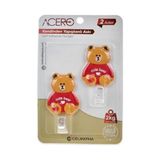 Cute Kendinden Yapışkanlı Askı 2li, Sevimli Ayıcık Mutfak ve Banyo Askısı x 2 Adet, 2 kg Taşıma Kapasiteli Güçlü Yapışkanlı Plastik Askı, Kırmızı Renk - 38316 - 0 - 1 Ay - 0 - 3 Yaş