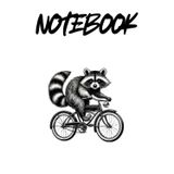 Cute Raccoon Notebook: Raccoon on Bicycle Lined Notebook for Writing and Notes