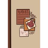 Cute teddy bear composition notebook: Brown pastel notebook - 100 wide ruled lined pages - gift for kids, teens, adults - journal - hard cover glossy finish