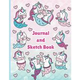 Cute Unicorn Journal and Sketchbook for Girls Teens: Adorable Kawaii Design ‘Magical Mermicorns’ on a Pink and Blue Cover I Large 8.5x11 Inch 108 ... Gift for Kids who love Unicorns & Mermaids