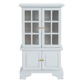 Cutemini Bebek Evi Mobilya Dolabı 1:12 Ölçekli Minyatür Mutfak Aksesuarları Ahşap Dolap Kitaplık Sergi Rafı Oturma Odası Dekorasyonu için (Beyaz)