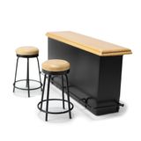 Cutemini Dollhouse Mobilya Metal Bar Masa ve Sandalye Ahşap Üst Pub Seti 1:12 Ölçekli Minyatür Aksesuarlar Bar Tezgah Taburesi Mini Yemek Sehpası Model Düzen Donanım Donanımı Masaüstü Dekoru