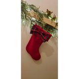 CUTESTUFFSHOP Ekose Kelebek Desenli Yılbaşı Çorabı, Hediye Konabilen Şömine Çorabı, Ağaç Süsü Kırmızı