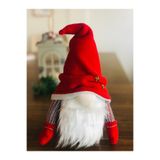 CUTESTUFFSHOP El yapımı,Ekose Gövdeli Kırmızı Polar Şapkalı Gnome, Şans Cücesi Kırmızı