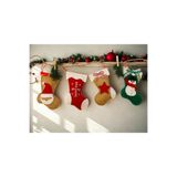 CUTESTUFFSHOP Yeni Yıl El Yapımı 4’Lü Set Şömine Çorabı, Ağaç Süsü, Yılbaşı Süsü, Yeni Yıl Hediyesi, kırmızı beyaz