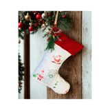 CUTESTUFFSHOP Yeni Yıl Noel Baba Desenli Yılbaşı Çorabı,şömine Çorabı, Christmas Stocking, Xmas Stocking, New Year Gri Desenli