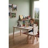 Cute&Wood Cute Wood Montessori Çocuk Aktivite Yaz Sil Masası ve Çift Sandalye Takımı - Çift Sepetli Ahşap Oyun Masası