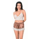 Cutie Nightwear Kadın Bralet Saten Babydoll Şort Takım