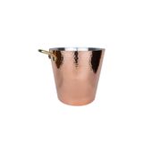 Cuvesta El Yapımı Bakır Buz Kovası, Modern Tasarım, 20x20 cm, Saf Bakır Malzeme, Altın Rengi Kulplu, 1.5 mm Kalınlık, Geleneksel El İşçiliği