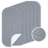 CUXFLS Bebek Su Geçirmez Değiştirme Pedi Astarları (6'lı Paket) - Yıkanabilir Yeniden Kullanılabilir Değiştirme Masa Örtüsü Astarları Çift, Taşınabilir Bebek Bezi Pedleri, Gri