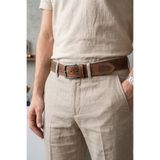 CüzCan 4 CM ERKEK NATURAL DERİ KEMER - ESKİTME TABA ( KOT/KETEN/KUMAŞ UYUMLU )