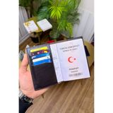 CüzCan İsme Özel Kahverengi Hakiki Deri Pasaport Kılıfı ve Kartlık - Erkek/Kadın Pasaportluk
