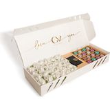 CV Chocolate Value Beyaz Kutuda Güller ve Çikolata - 350 gr