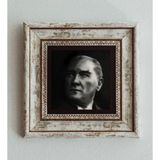 CVC WOOD Atatürk Portre Çerçeveli Taş Tablo , Çerçeveli Taş Duvar Dekoru