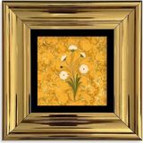 CVC WOOD Ebru Sanatı Çiçek Çerçeveli Taş Tablo