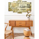 CVC WOOD I Love You 5 Parçalı Mdf Tablo
