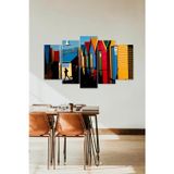 CVC WOOD Manzara Evler 5 Parçalı Mdf Tablo
