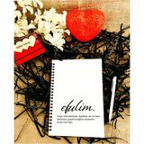 CVC WOOD Sevgililer Günü Efulim Baskılı Ahşap Defter Kalem Seti - Beyaz