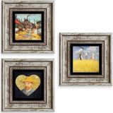 CVC WOOD Van Gogh 3 lü Set Çerçeveli Taş Tablo
