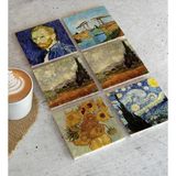 CVC WOOD Van Gogh 6'lı Taş Bardak Altlığı