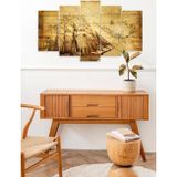 CVC WOOD Yelkenli Manzara 5 Parçalı Mdf Tablo