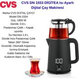 Cvs Tea Dijital Isı Ayarlı Dijital Çay Makinesi + Dijital Hassas Mutfak Tartısı Hediye - Siyah