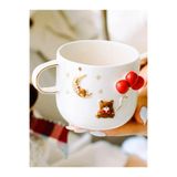 CW Celine's Wonders 24 Ayar Altın Dekorlu, Ayıcık Kabartmalı, El Yapımı, Hediyelik Teddy Bear Mug, Ayıcık Mug, 1 Adet