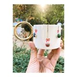 CW Celine's Wonders 24 Ayar Altın Dekorlu, Bonibon Kabartmalı, El Yapımı, Hediyelik Mug, 220 ml