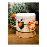 CW Celine's Wonders Kabak Kabartmalı Mug, 24 Ayar Altın Dekorlu, El Yapımı, Hediyelik Halloween Mug,CW00104