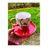 CW Celine's Wonders Premium Kalite 24 Ayar Altınlı Fincan El Yapımı Mug Yılbaşı Christmas 200 ml Handmade 20bcd