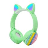 Cxt-950 Rgb Led Isikli Kedi Kulagi Band Tasarimi Ayarlanabilir Katlanabilir Kulak Ustu Bluetooth Kulaklik