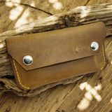 Cy Leather Luna Camel El Yapımı Hakiki Deri Erkek Kadın Küçük Unisex El Çantası