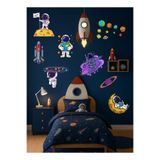 cyatelier Uzay Astronot Çocuk Odası Duvar Sticker Roket Gezegen Bebek Çocuk Odası Dekoratif Duvar Süsü