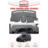 CYBERLİNE Ford Courier (2020-2023) Elegance Serisi Uyumlu Torpido Koruma Örtüsü/Kılıfı Gri