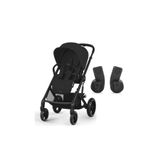 Cybex Balios S Lux Moon Black + Ana Kucağı Adaptörü Bebek Arabası