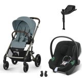 Cybex Balios S Lux Taupe Stormy Blue + Aton B2 Bazalı Volcano Black Bebek Arabası