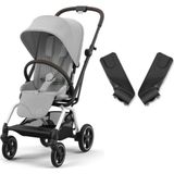 Cybex Eezy S Twist+2 360° | Fog Grey + Ana Kucağı Adaptörü - Gri