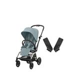 Cybex Eezy S Twist+2 360° Stormy Blue Bebek Arabası Ve Ana Kucağı Adaptörü Set - Açık Mavi