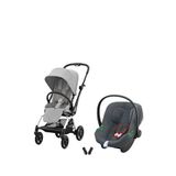 Cybex Eezy S Twist+2 Fog Grey Travel Sistem Bebek Arabası + Aton Steel Grey Ana Kucağı - Gri