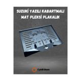 CybillStore Suzuki Kabartmalı Mat Motosiklet Pleksi Plaka Altı Mat-Orta Parlak Kenar 15x25 cm Lazer Kesim