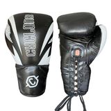 Cyclone Legion Hakiki Deri Boks ve Kick Boks Eldiveni Siyah