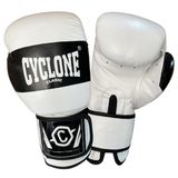 Cyclone Tiger Orijinal Deri Boks ve Kick Boks Eldiveni (Beyaz, 14 oz)
