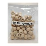 CYD DEMİRALAY BONCUK 20 Mm Yuvarlak Ahşap Boncuk Ham 100 gr