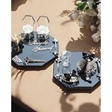 Cyzhome Affinity Sekizgen Gümüş Söz Nişan Tepsisi Ve Damat Kahve Fincan Tepsisi Çok Renkli