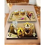 Cyzhome Cherish Gold Aynalı Nişan Tepsisi Ve Söz Tepsisi Çok Renkli
