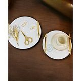 Cyzhome Commitment Gold Polyester Nişan Tepsisi Kırmızı