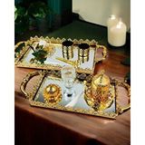 Cyzhome Eternal Gold Söz Nişan Tepsisi Ve Damat Kahve Tepsisi Çok Renkli